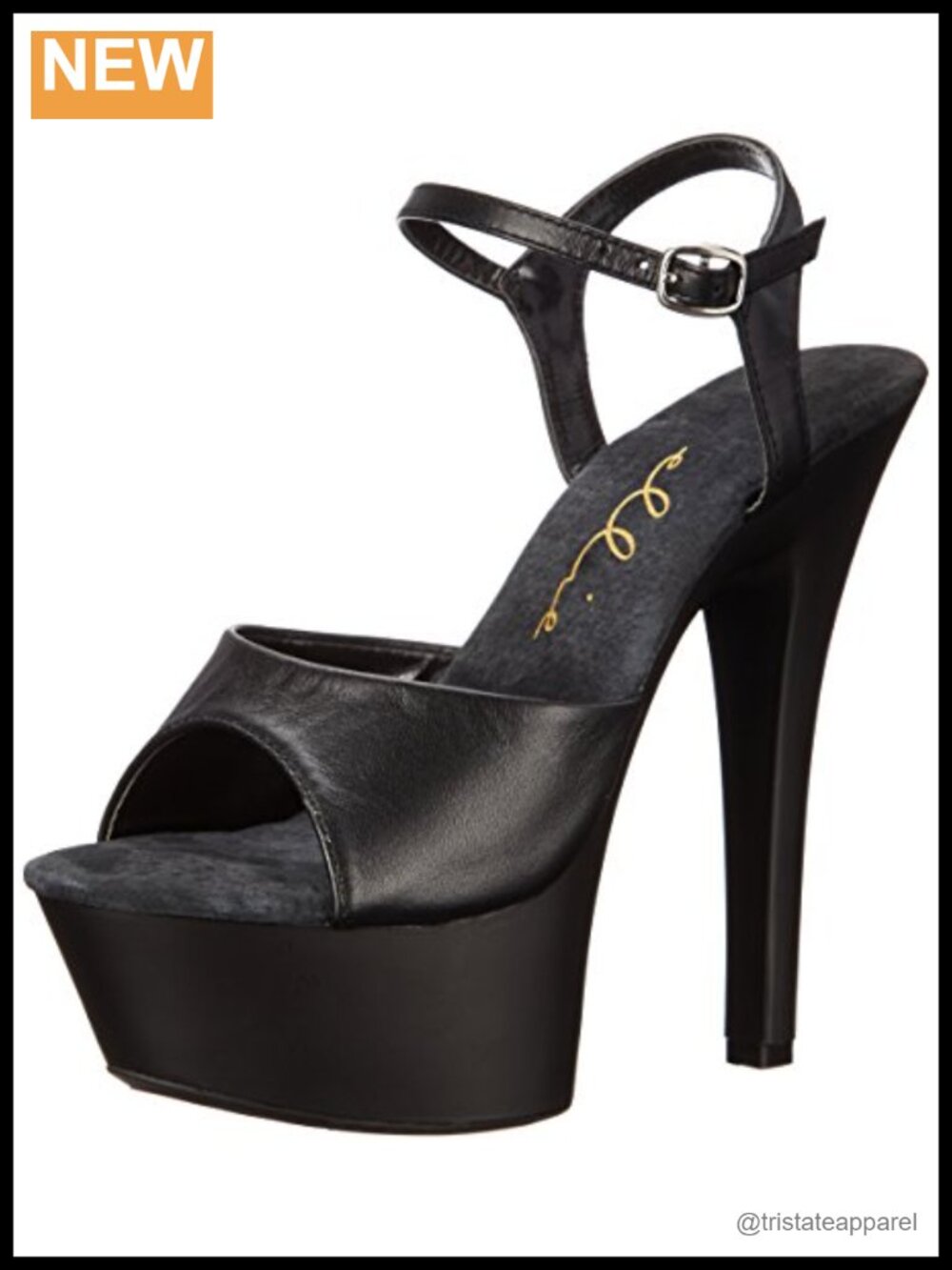 Platform High Heel Sandal Faux Leather Ankle Strap Open Toe